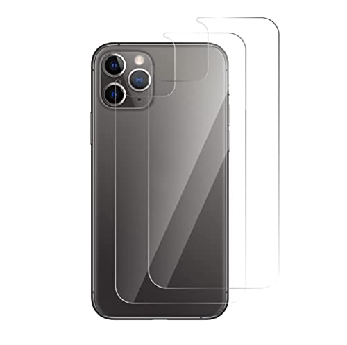 QUITECO Verre trempé arrière pour iPhone 11 Pro [2 PIÈCES], verre protecteur d'écran derrière transparent, film protecteur sans bulles, 9H