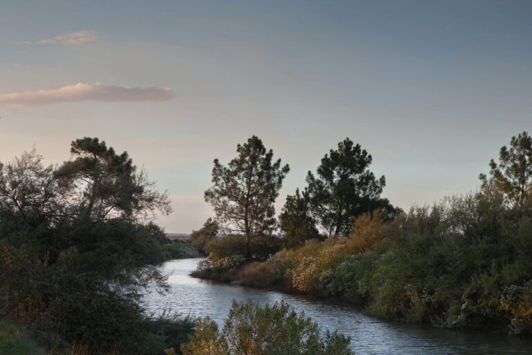 Rivière et paysage marin au crépuscule