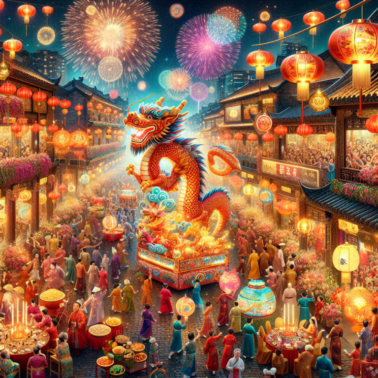 Célébration de l&rsquo;année du Dragon à travers l&rsquo;Asie pour le Nouvel An lunaire