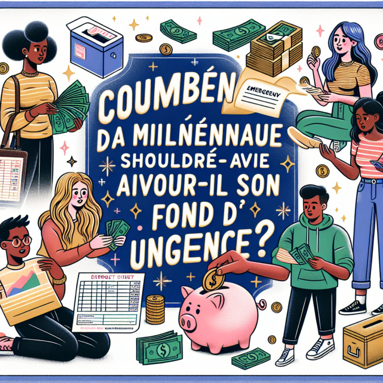 Combien d&rsquo;argent chaque milléniau ( génération y ) devrait-il avoir dans son fonds d&rsquo;urgence ?