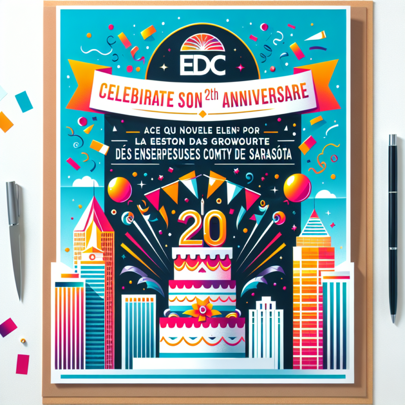 - 1 EDC célèbre son 20e anniversaire avec un nouvel élan pour la croissance des entreprises du comté de Sarasota