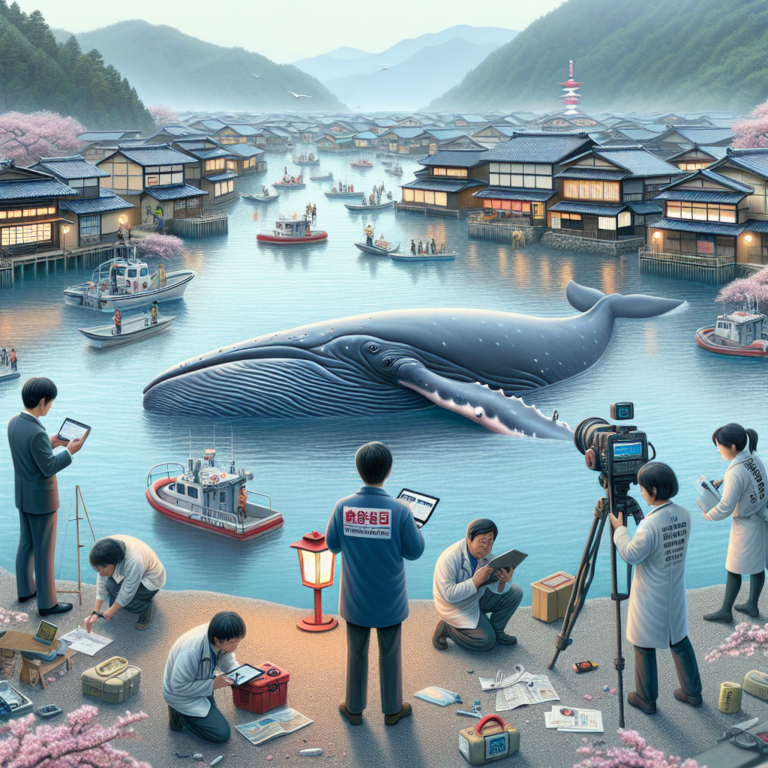 La mort d&rsquo;une baleine égarée dans une baie japonaise soulève des questions sur sa cause et le coût de son élimination