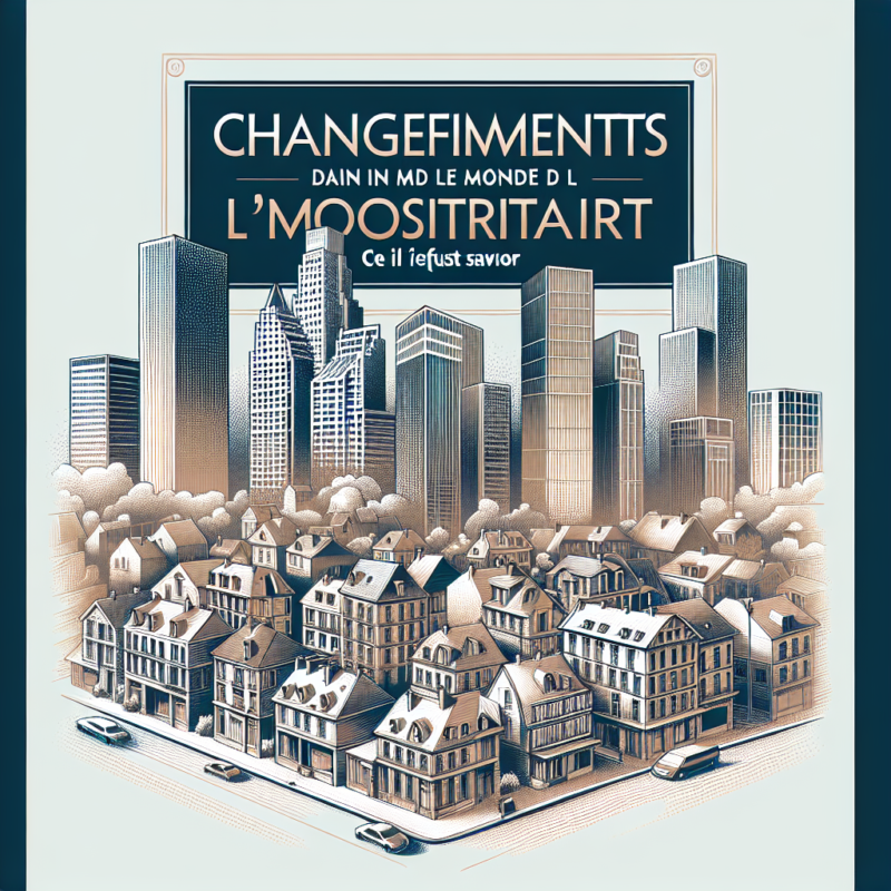 - 1 Changements significatifs dans le monde de l'immobilier : ce qu'il faut savoir