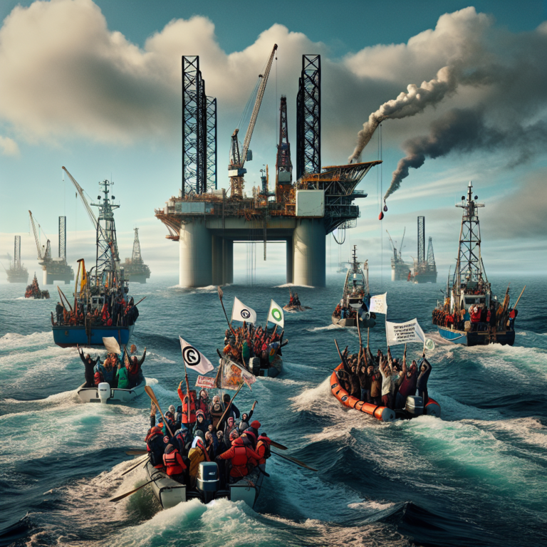 Des militants pour le climat bloquent l&rsquo;accès aux infrastructures pétrolières de la mer du Nord