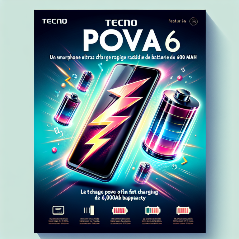 Le Tecno Pova 6 : un smartphone ultra-fin avec charge rapide et batterie de 6 000 mAh