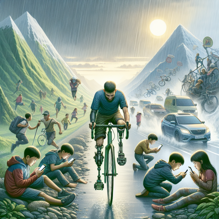 L’odyssée d’un cycliste unijambiste pour sensibiliser à l’addiction des enfants aux smartphones
